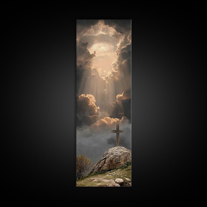 Clouds Of Glory – Framed Canvas Print – Christian Wall Art – Christian Art Canvas – Tall Narrow Wall Art – Moody Christian Art – Christian
