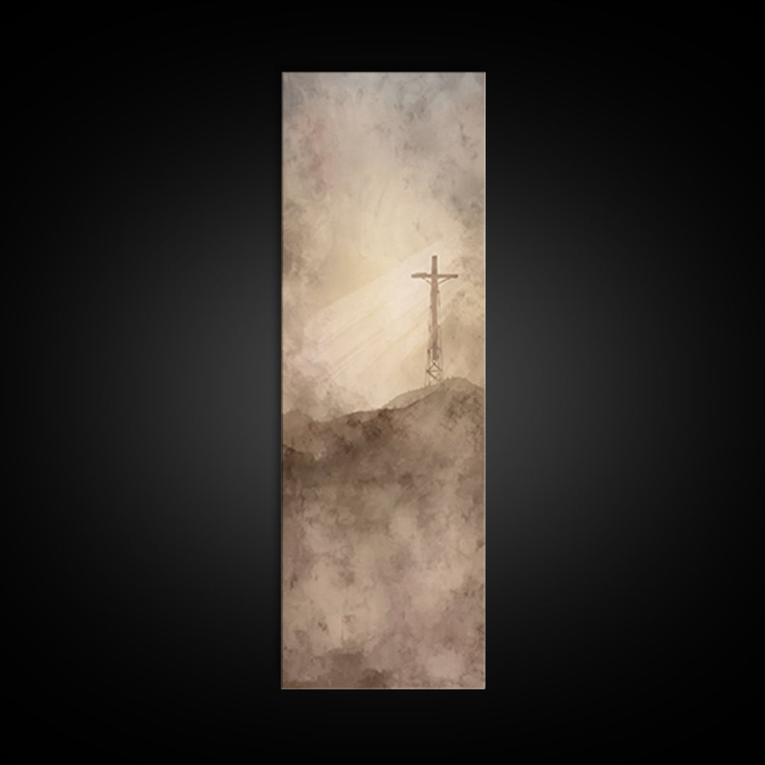Radiant Redemption | Framed Canvas Print | Christian Art Canvas | Christian Wall Art | Tall Skinny Art Print | Christian Gift Ideas | Moder