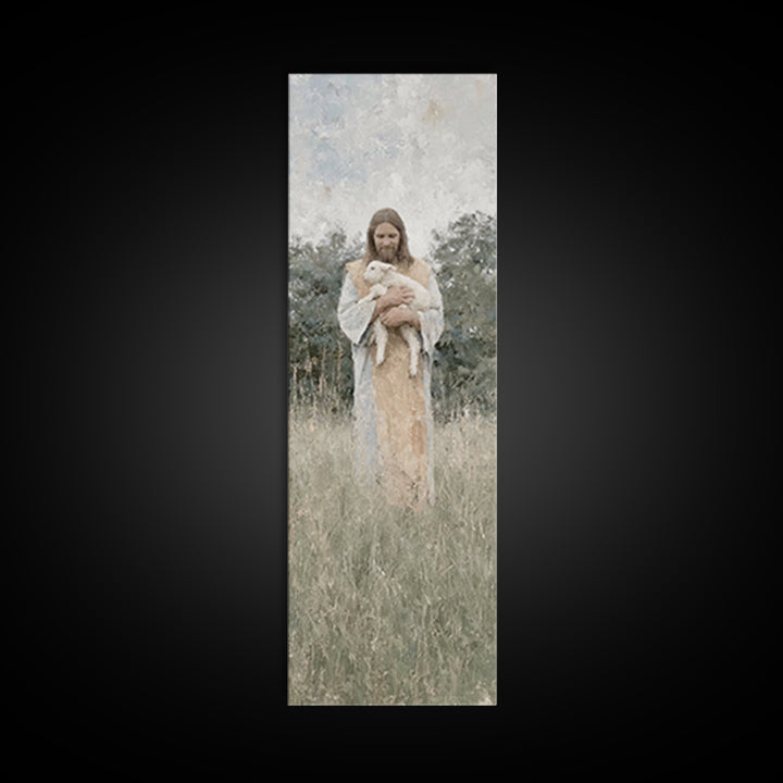 Gentle Shepherd Peace | Framed Canvas Print | Skinny Art | Christian Art Canvas | Jesus Painting | Modern Christian Art