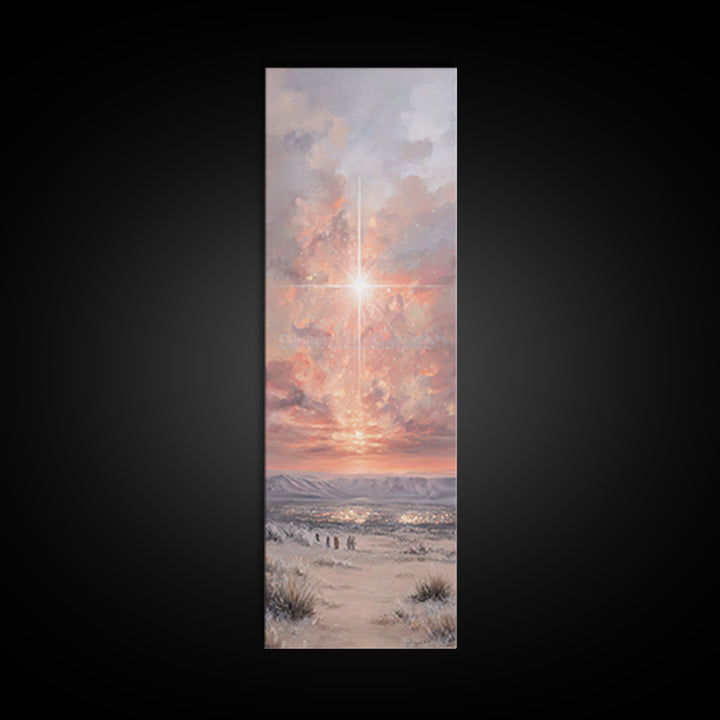 Radiant Dawn Star – Framed Canvas Print – Tall Skinny Art Print – Christmas Wall Art – Christian Art – Christmas Canvas Wall Art