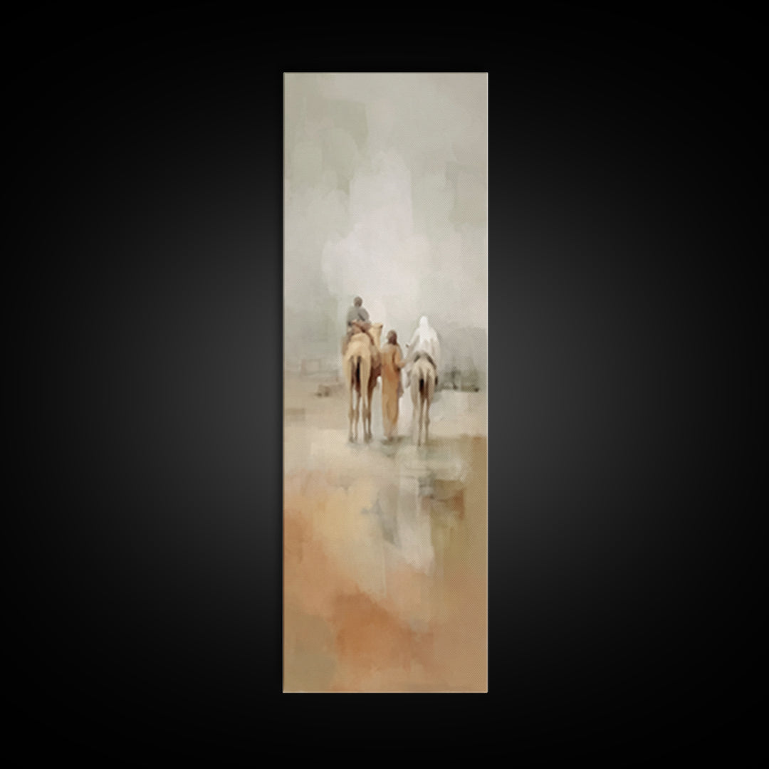 Distant Caravan Light – Framed Canvas Print – Narrow Art – Christian Wall Art – Christmas Art Framed – Christian Art Prints