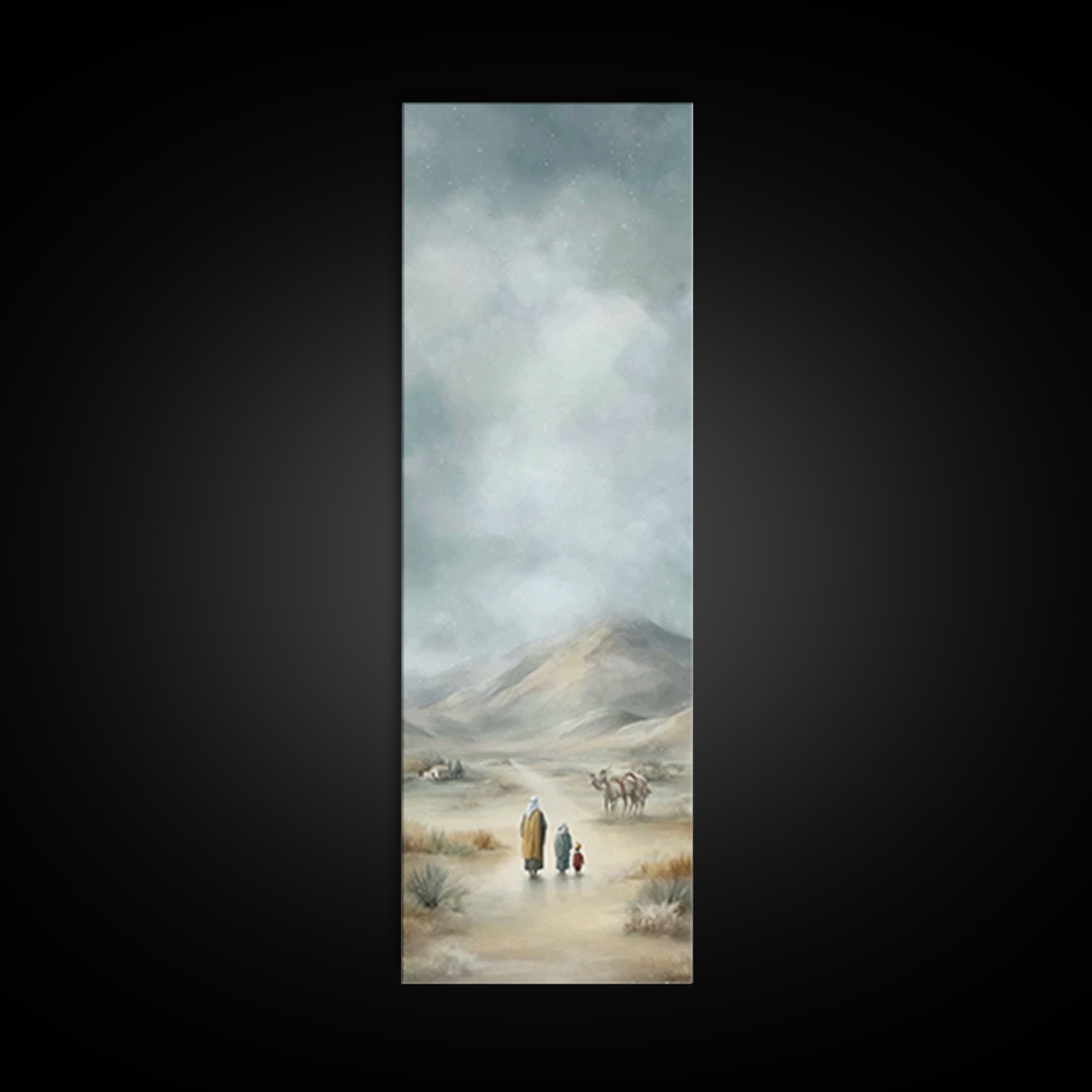 Family Road Home | Framed Canvas Print | Tall Skinny Art Print | Christian Christmas Art | Framed Christian Art | Modern Christian Art