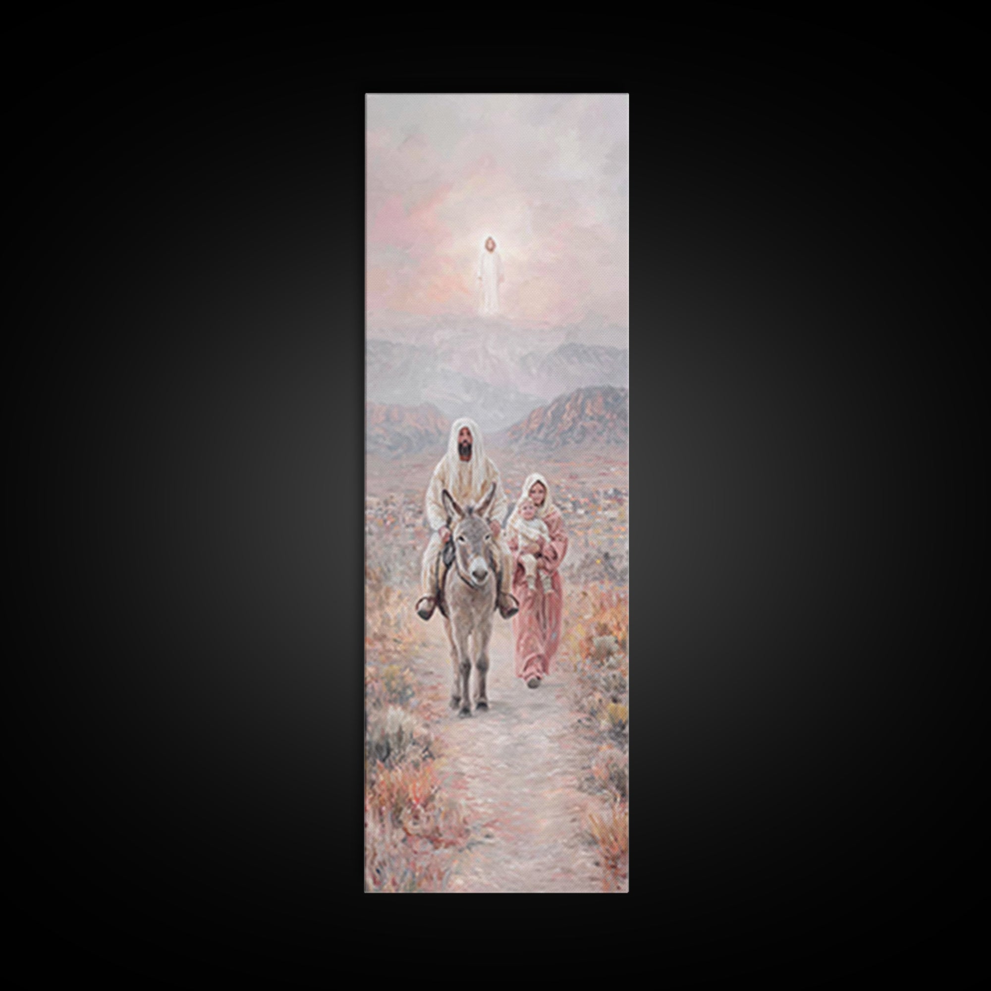 Sacred Desert Walk – Framed Canvas Print – Skinny Art – Christian Art – Christmas Wall Art – Christian Art Work