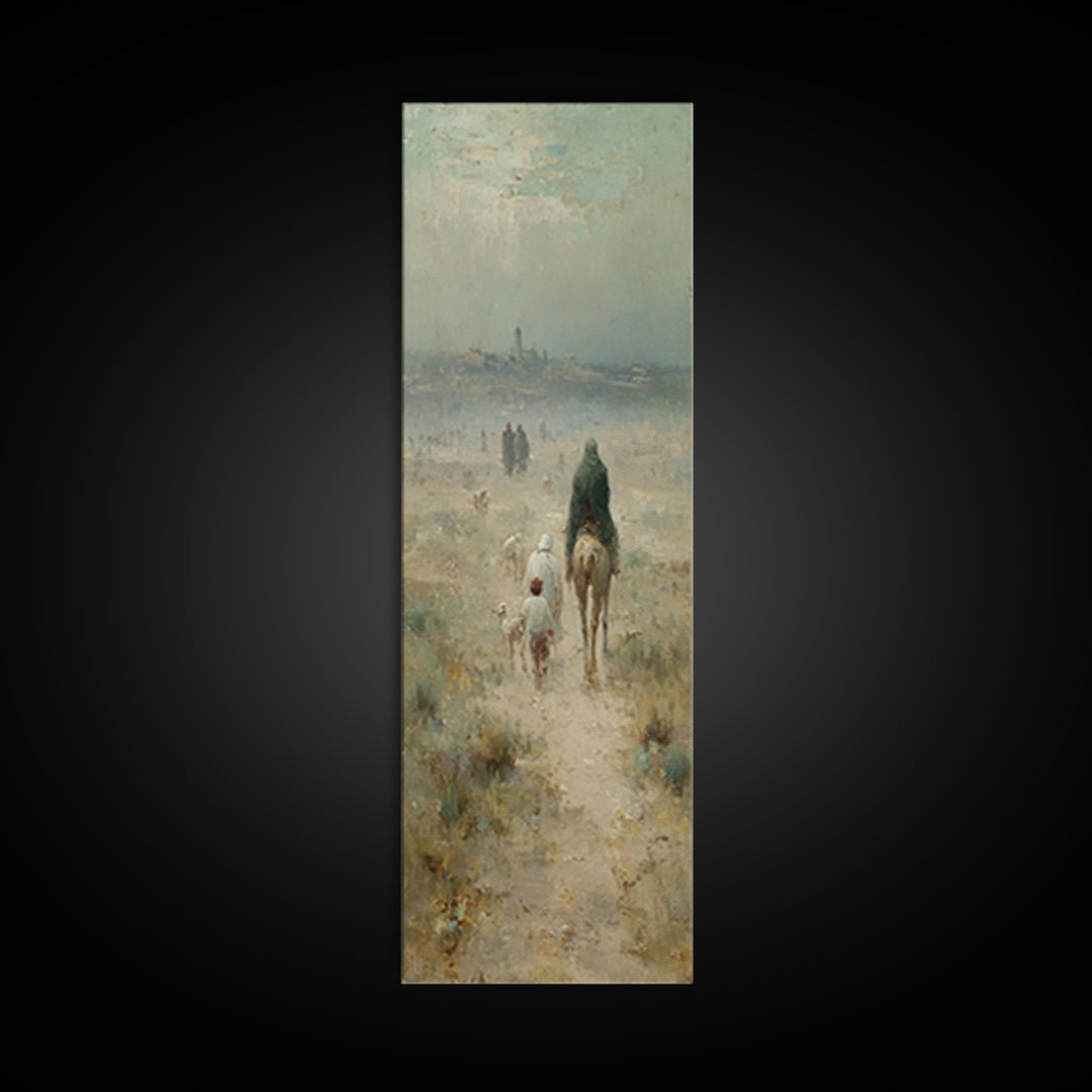 Heavenly Path Rising | Framed Canvas Print | Tall Narrow Wall Art | Christian Art Canvas | Moody Christmas Art | Christian Art Gift