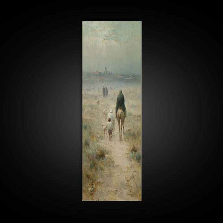 Heavenly Path Rising | Framed Canvas Print | Tall Narrow Wall Art | Christian Art Canvas | Moody Christmas Art | Christian Art Gift