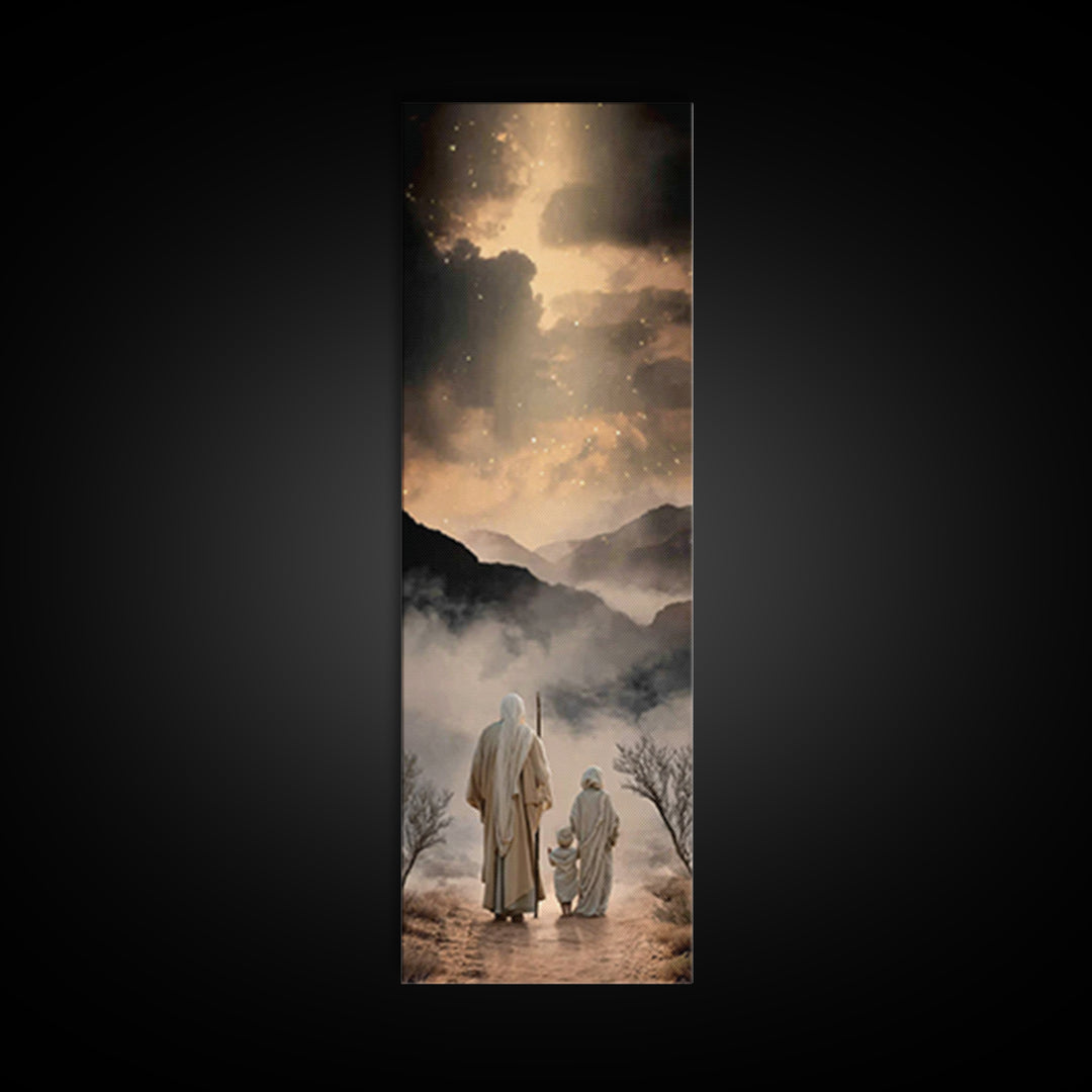 Desert Star Path – Framed Canvas Print – Jesus Painting – Christian Wall Art – Christian Art Print – Tall Skinny Art Print – Christmas Art