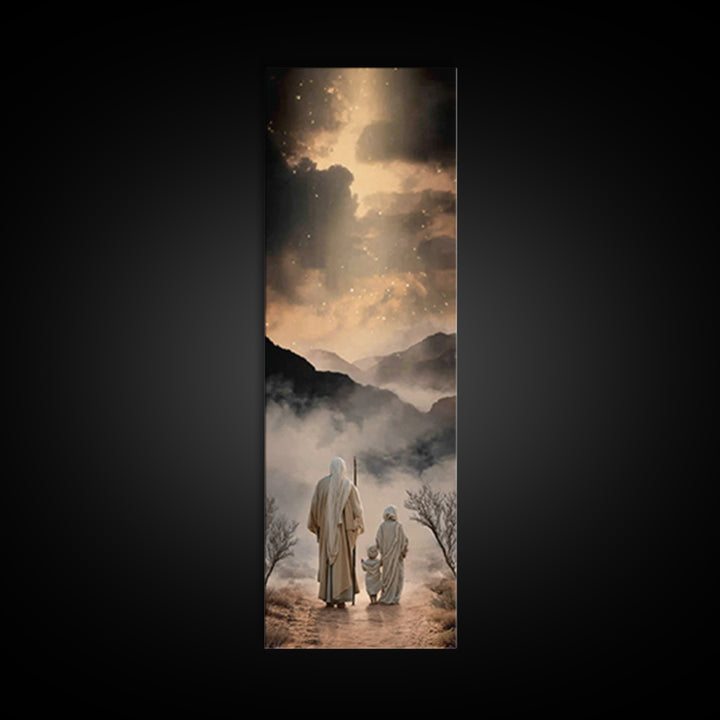 Desert Star Path – Framed Canvas Print – Jesus Painting – Christian Wall Art – Christian Art Print – Tall Skinny Art Print – Christmas Art