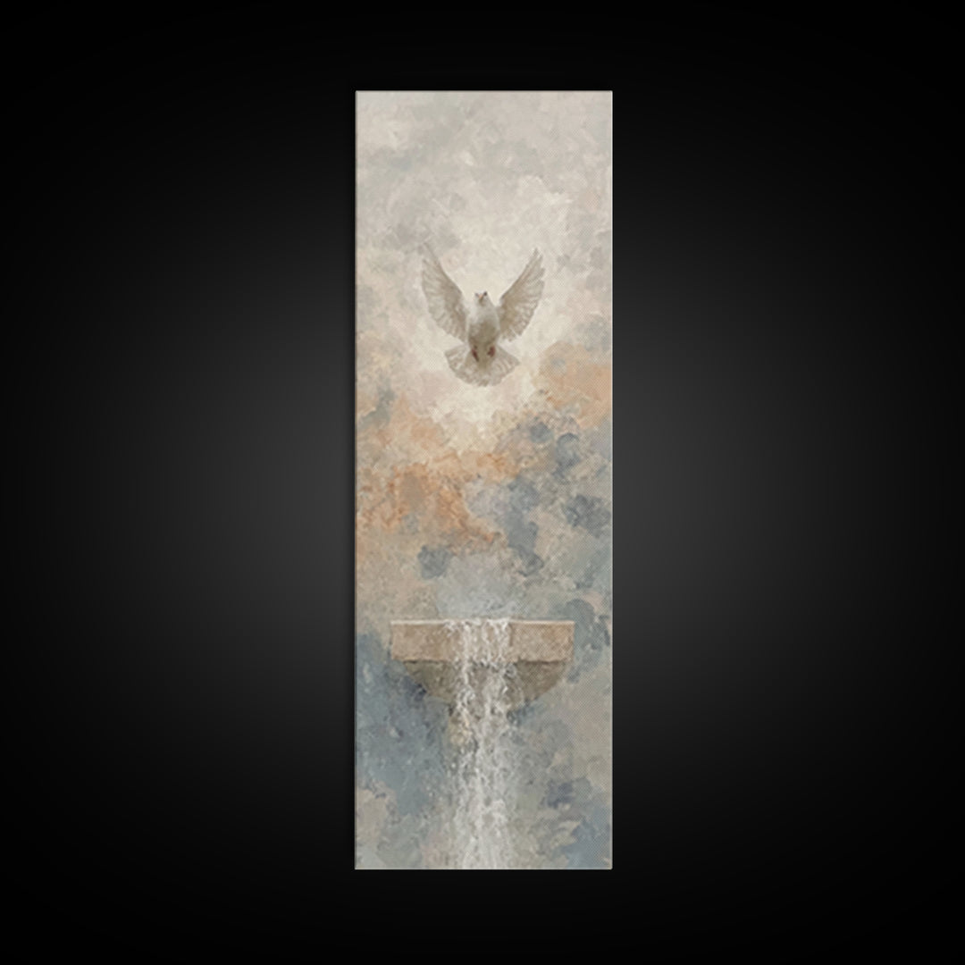 Dove Of Peace – Framed Canvas Print – Christian Art Canvas – Christian Wall Art – Skinny Art – Christian Christmas Art – Christian Gift Ide