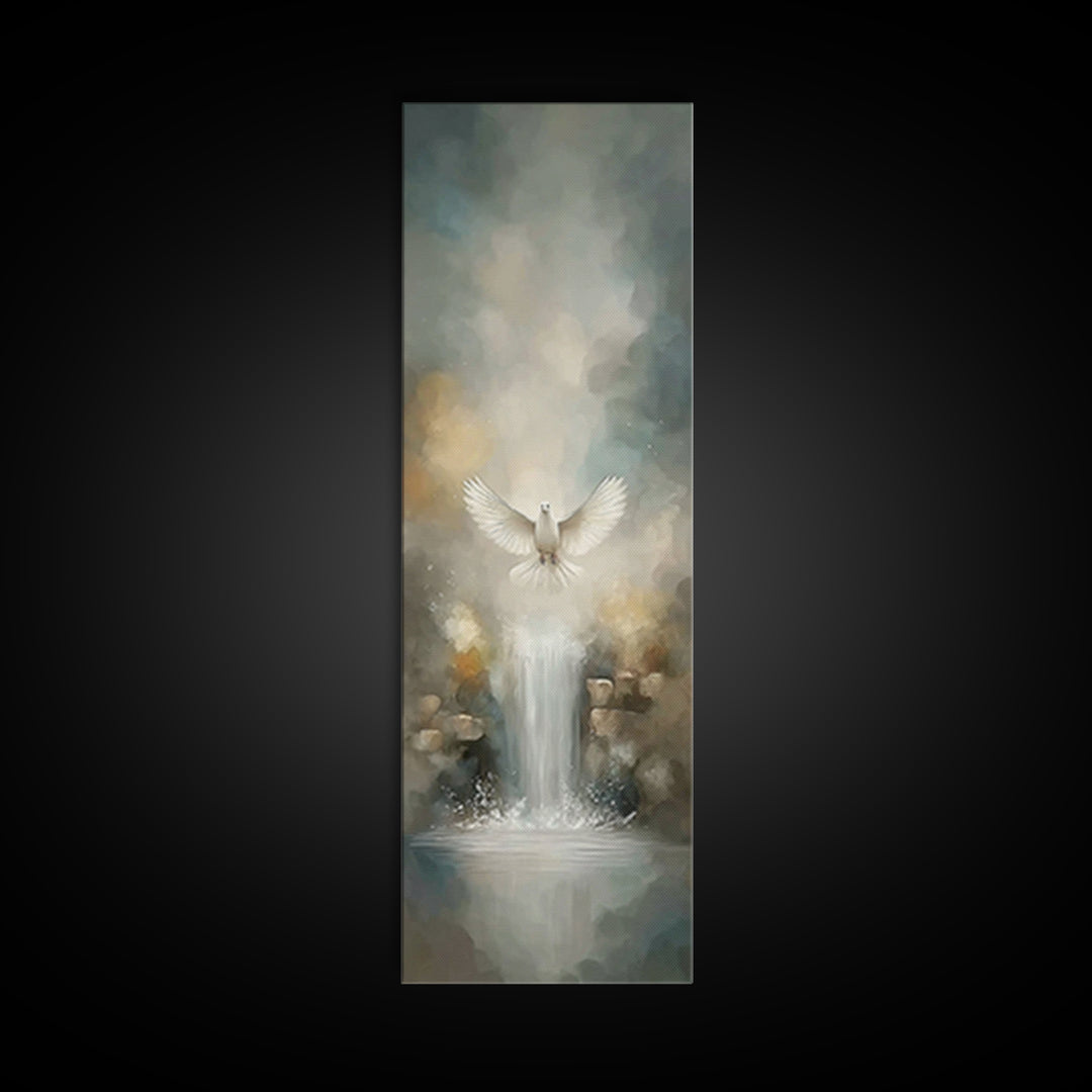 Living Water Light – Framed Canvas Print – Christian Art – Christian Wall Art – Christian Art Canvas – Narrow Art – Christmas Art