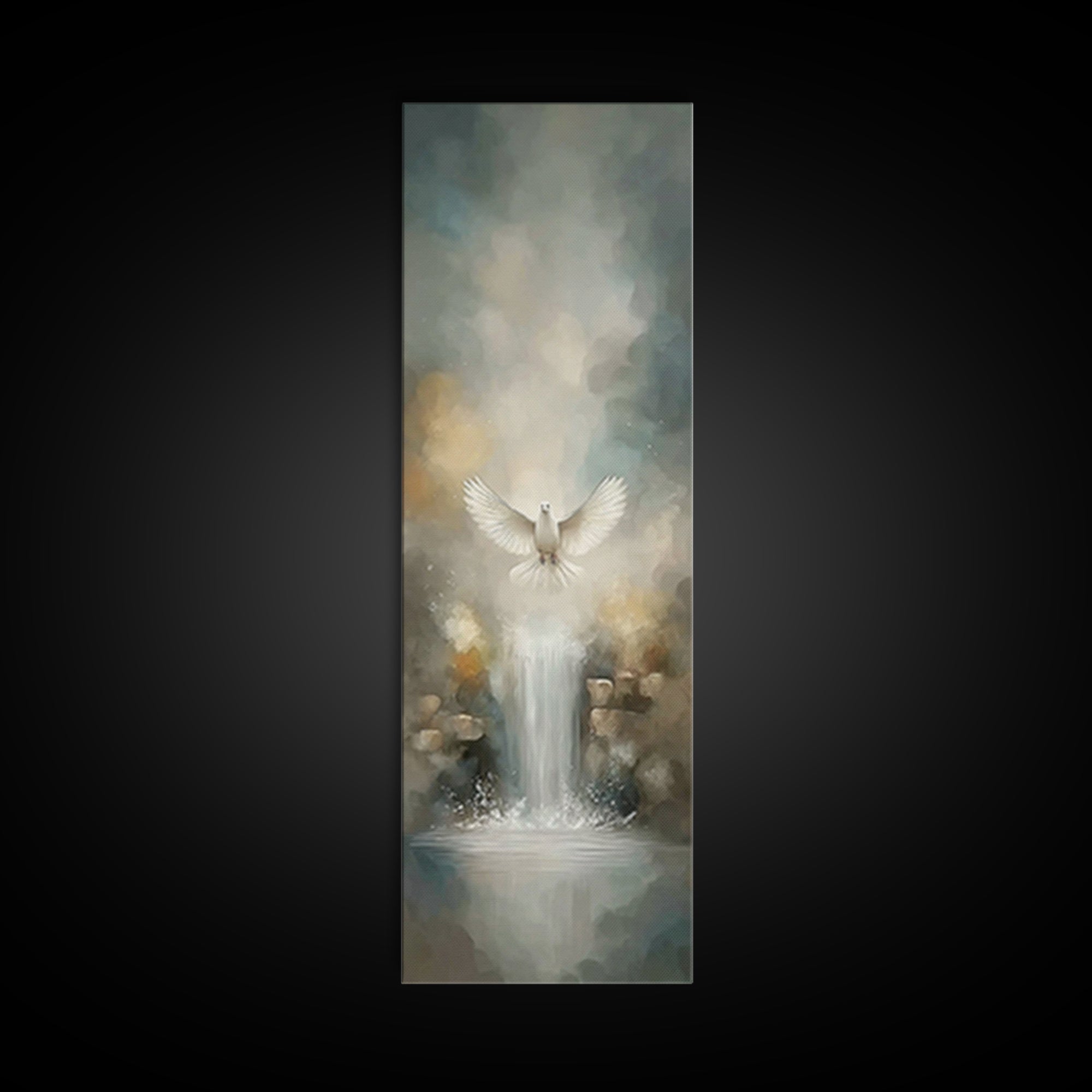 Living Water Light – Framed Canvas Print – Christian Art – Christian Wall Art – Christian Art Canvas – Narrow Art – Christmas Art