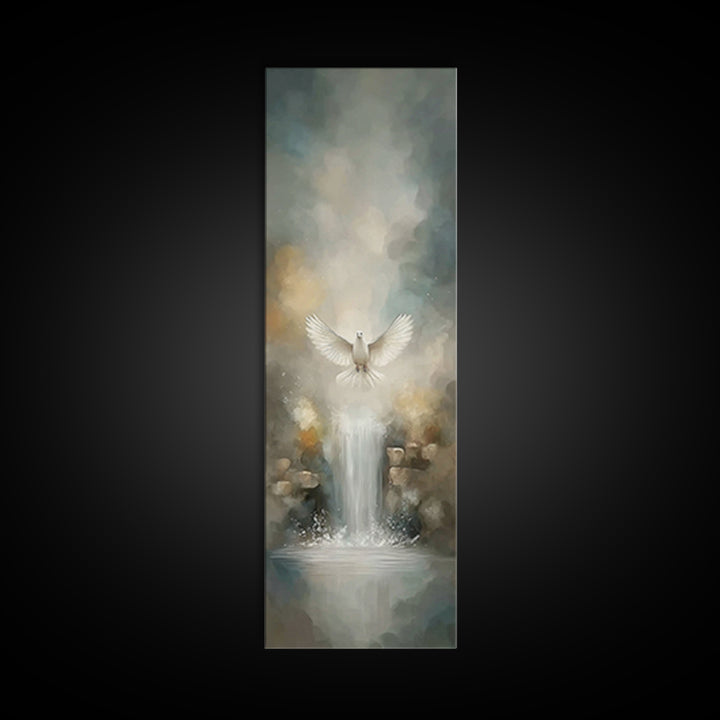 Living Water Light – Framed Canvas Print – Christian Art – Christian Wall Art – Christian Art Canvas – Narrow Art – Christmas Art