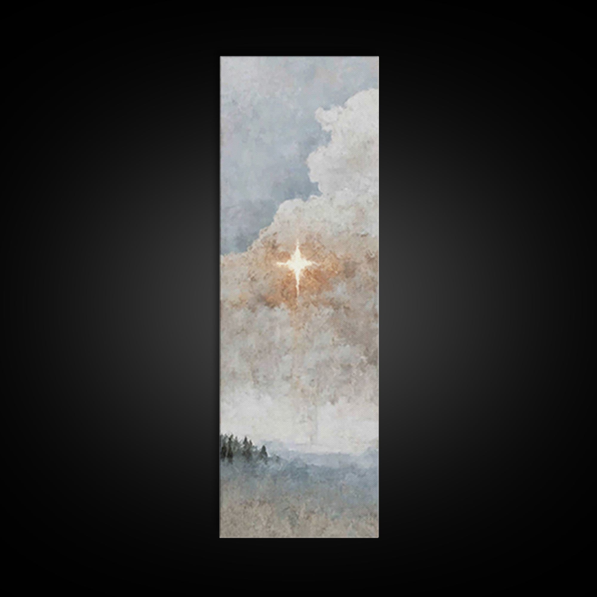 Horizon Star Glow – Framed Canvas Print – Tall Narrow Wall Art – Christian Art Canvas – Christian Wall Art – Modern Christian Art – Christm