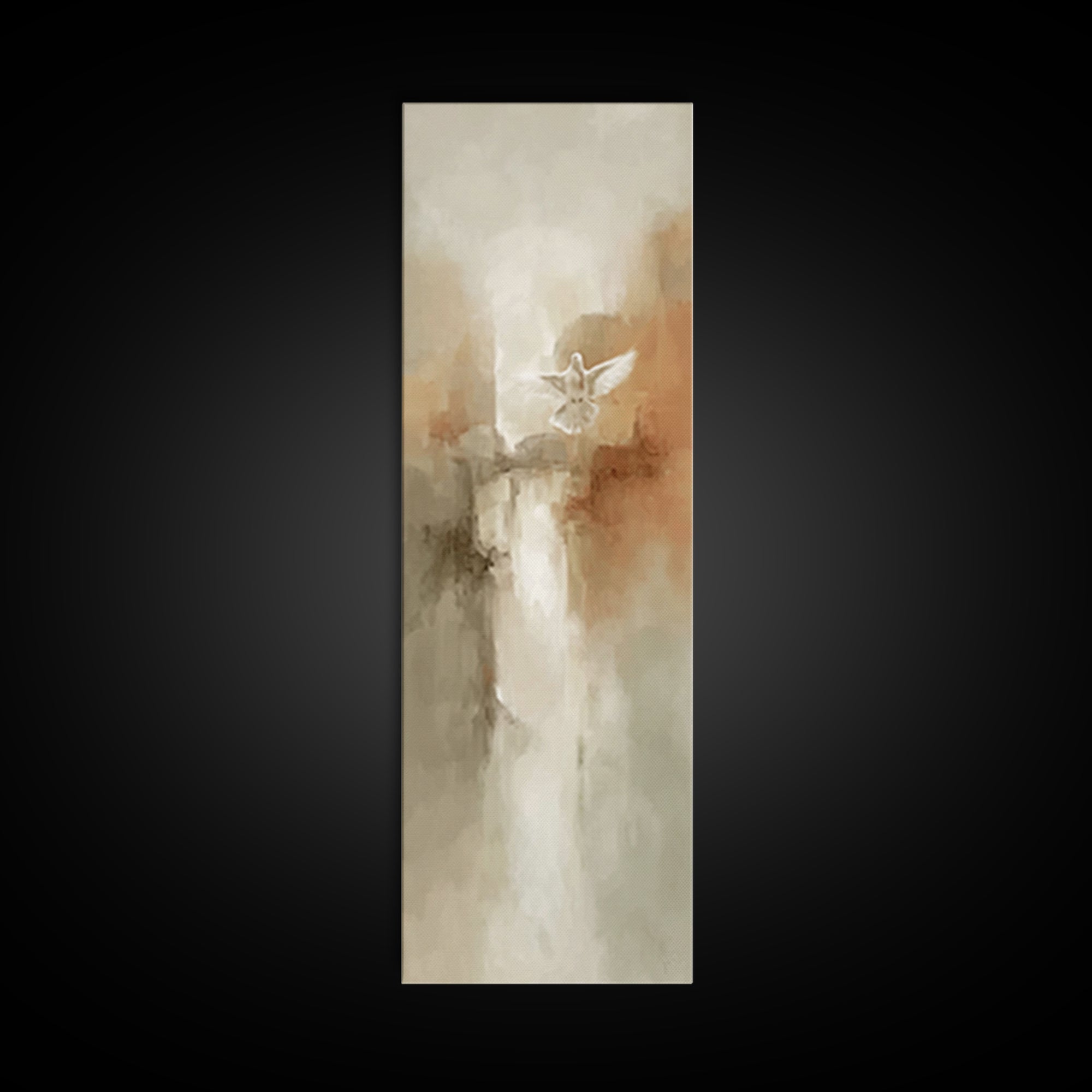 Grace In Ascent – Framed Canvas Print – Minimalist Christian Art – Christian Art Canvas – Christian Wall Art – Narrow Art – Christian Paint