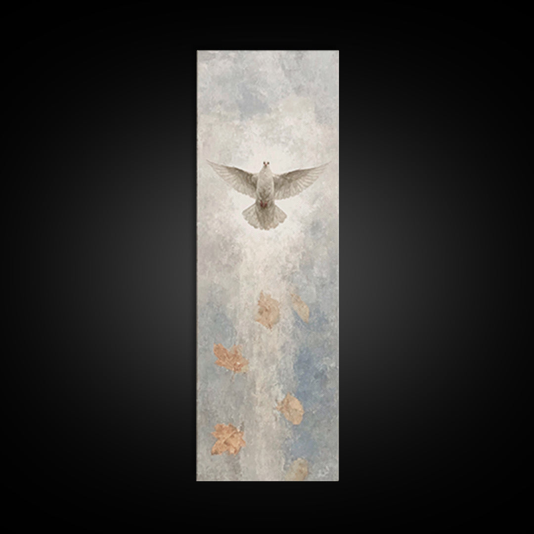 Spirit Above Stillness – Framed Canvas Print – Christian Art – Blue Christian Art – Christian Wall Art – Tall Narrow Wall Art – Christian A