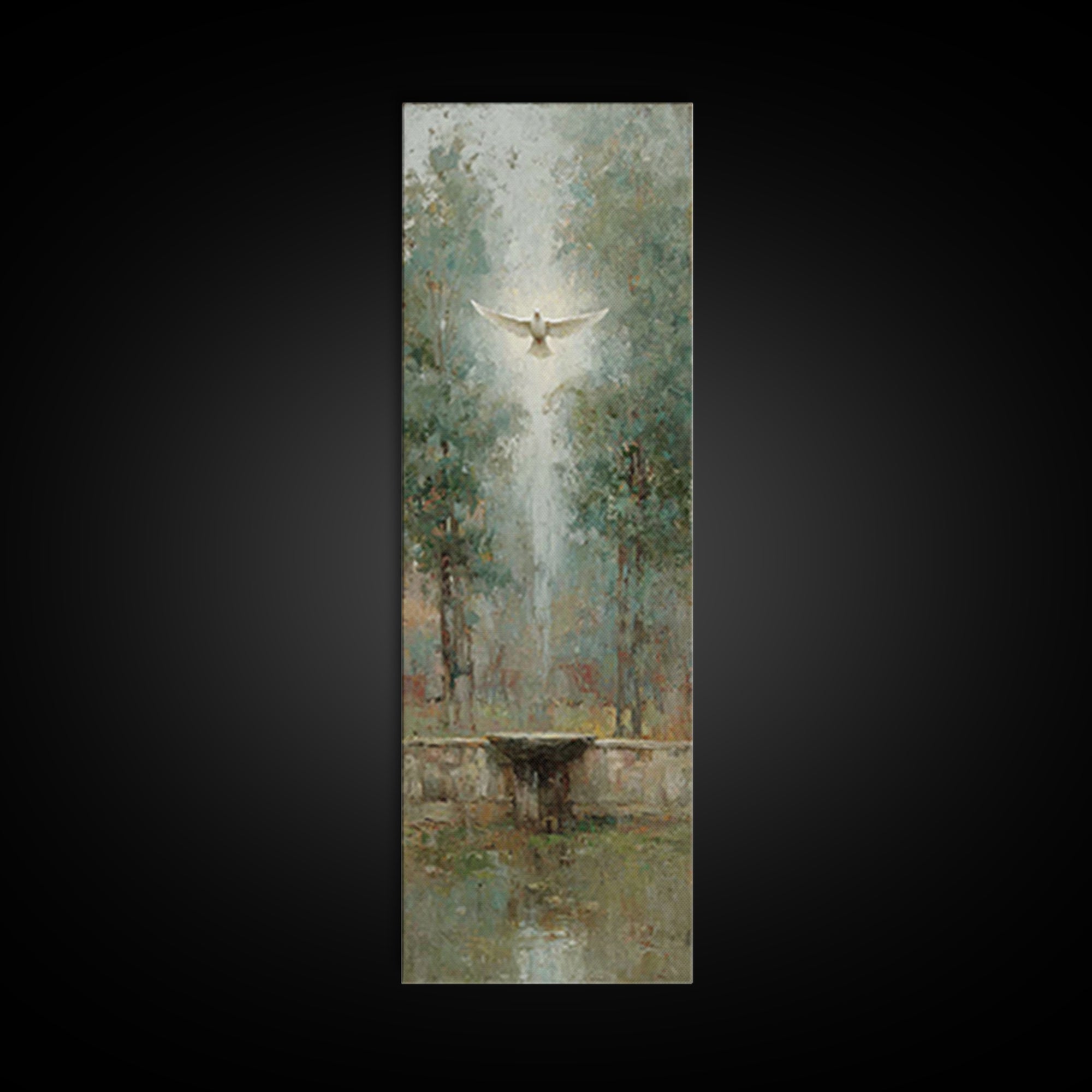 Garden Of Spirit – Framed Canvas Print – Christian Wall Art – Christian Art Canvas – Vintage Christian Art – Tall Narrow Wall Art – Christi