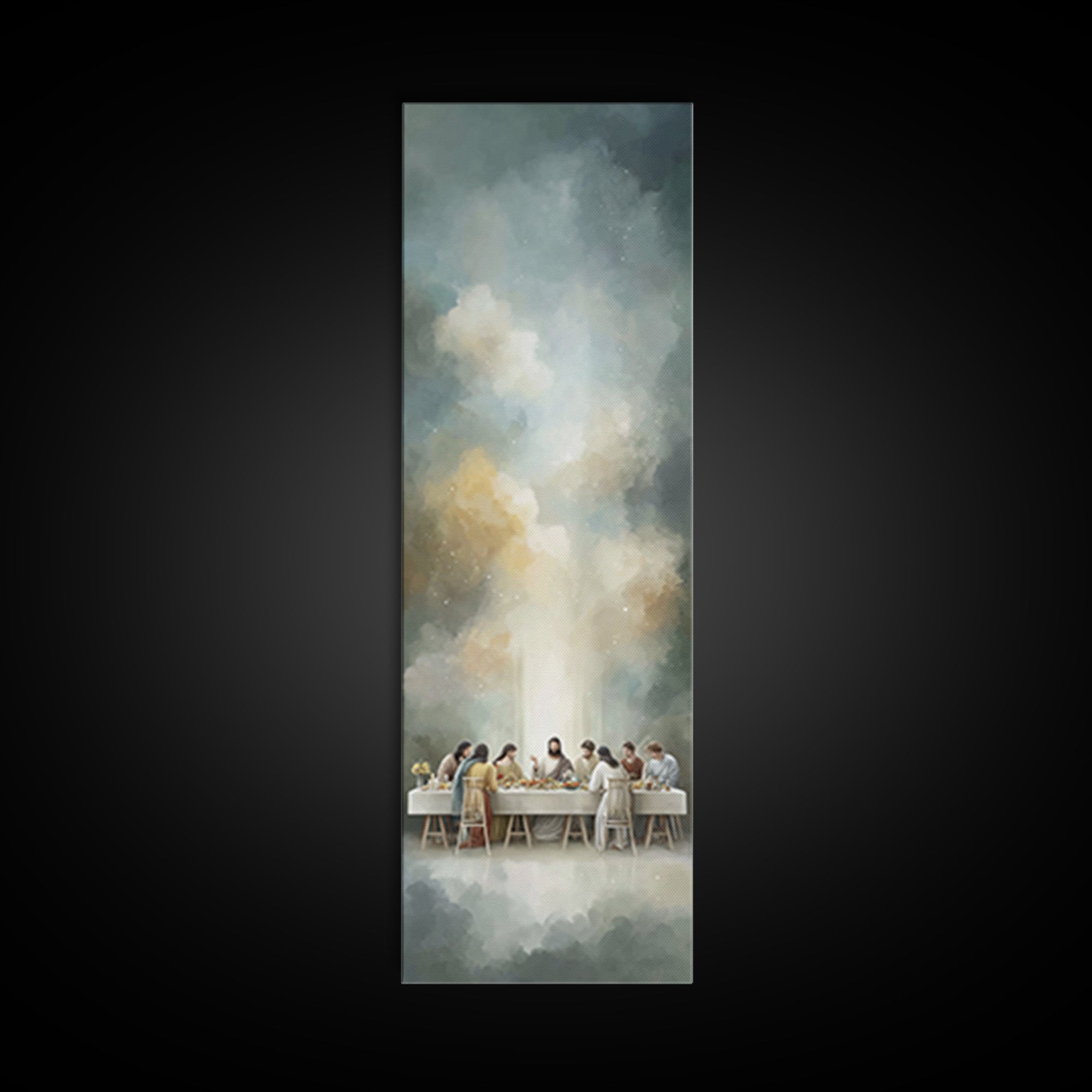 Eternal Feast Radiance, Framed Canvas Print, Christian Wall Art, Jesus Painting Canvas, Christian Art Print, Skinny Art, Christian Christma
