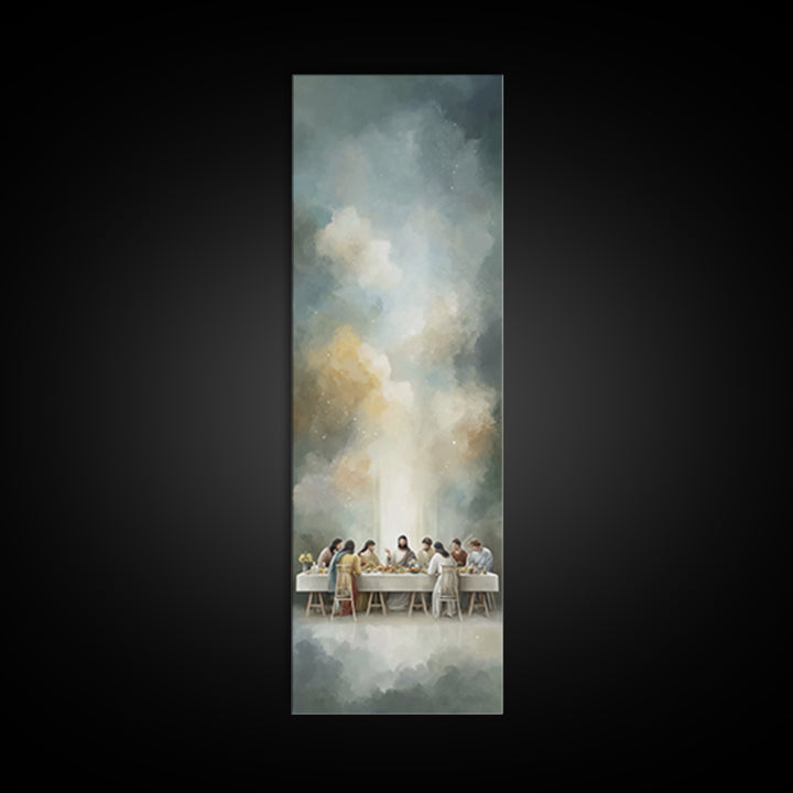 Eternal Feast Radiance, Framed Canvas Print, Christian Wall Art, Jesus Painting Canvas, Christian Art Print, Skinny Art, Christian Christma