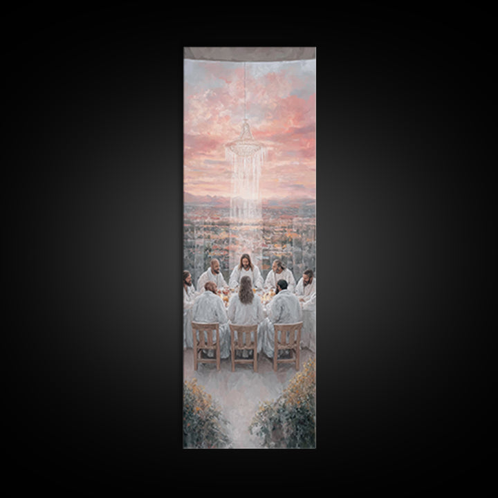 Divine Gathering Calm – Framed Canvas Print – Christian Art – Jesus Canvas Art – Modern Christian Painting – Tall Narrow Wall Art – Christi