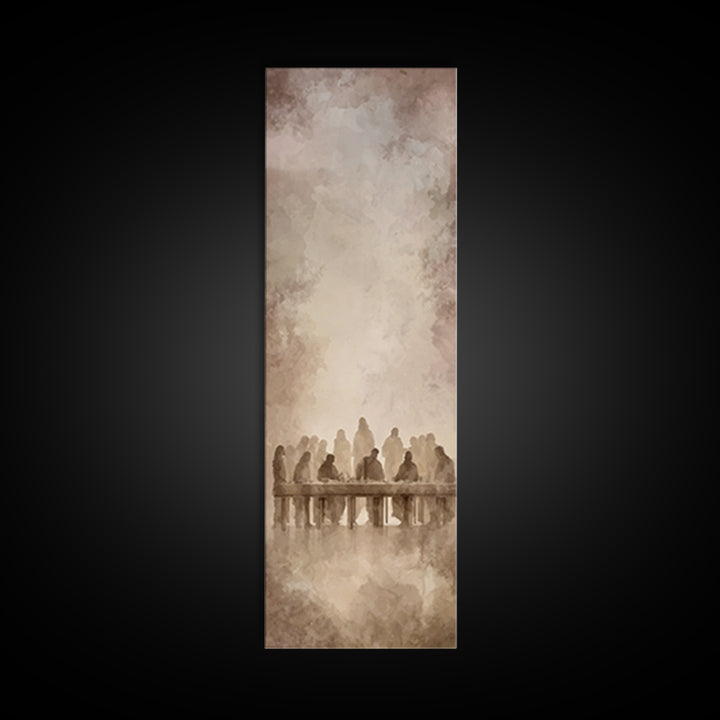 Holy Evening Grace | Framed Canvas Print | Christian Wall Art | Jesus Painting | Christian Art Work | Narrow Art | Christmas Wall Art | Chr