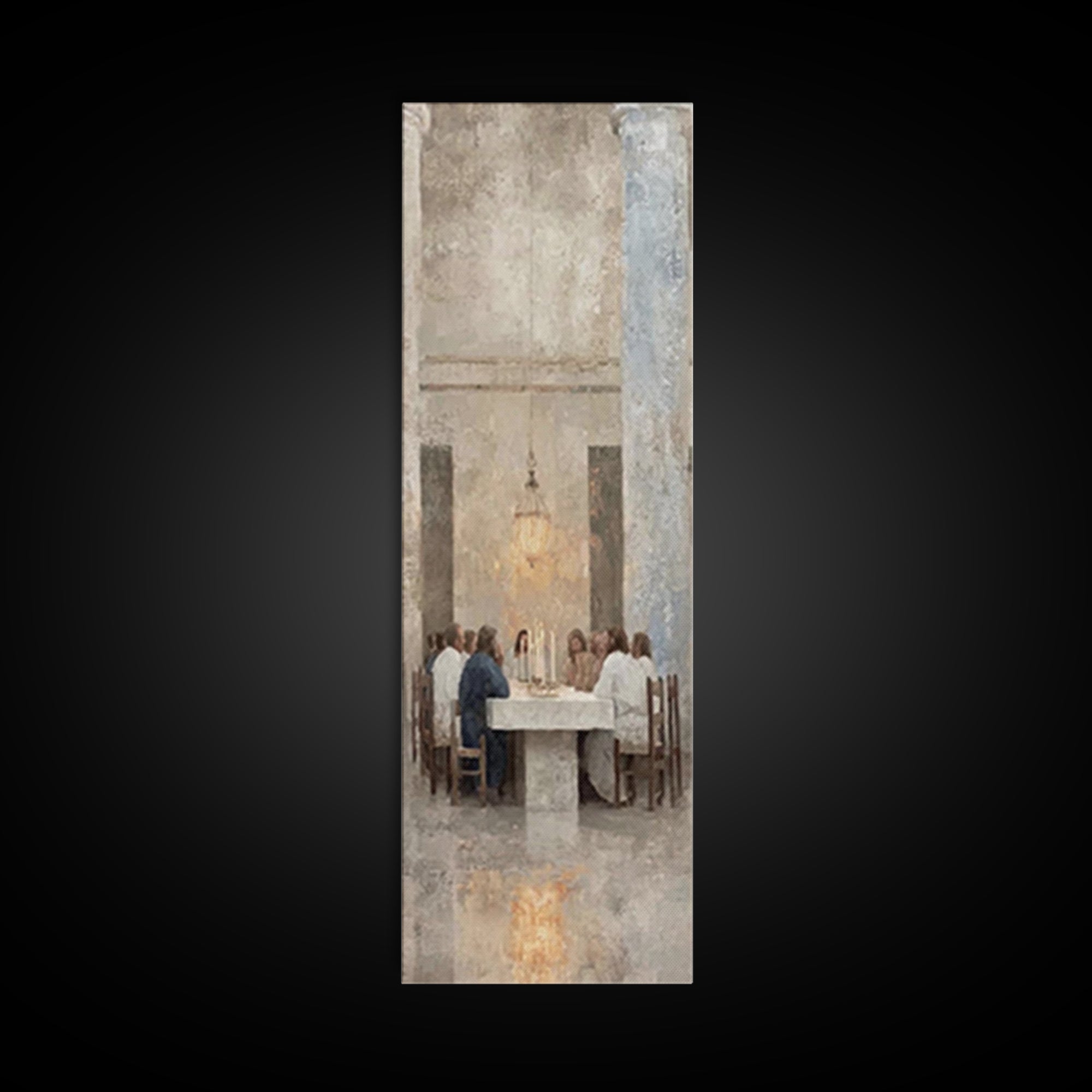 Celestial Supper Peace – Framed Canvas Print – Christian Art Canvas – Jesus Painting – Christian Wall Art – Skinny Art – Christian Christma