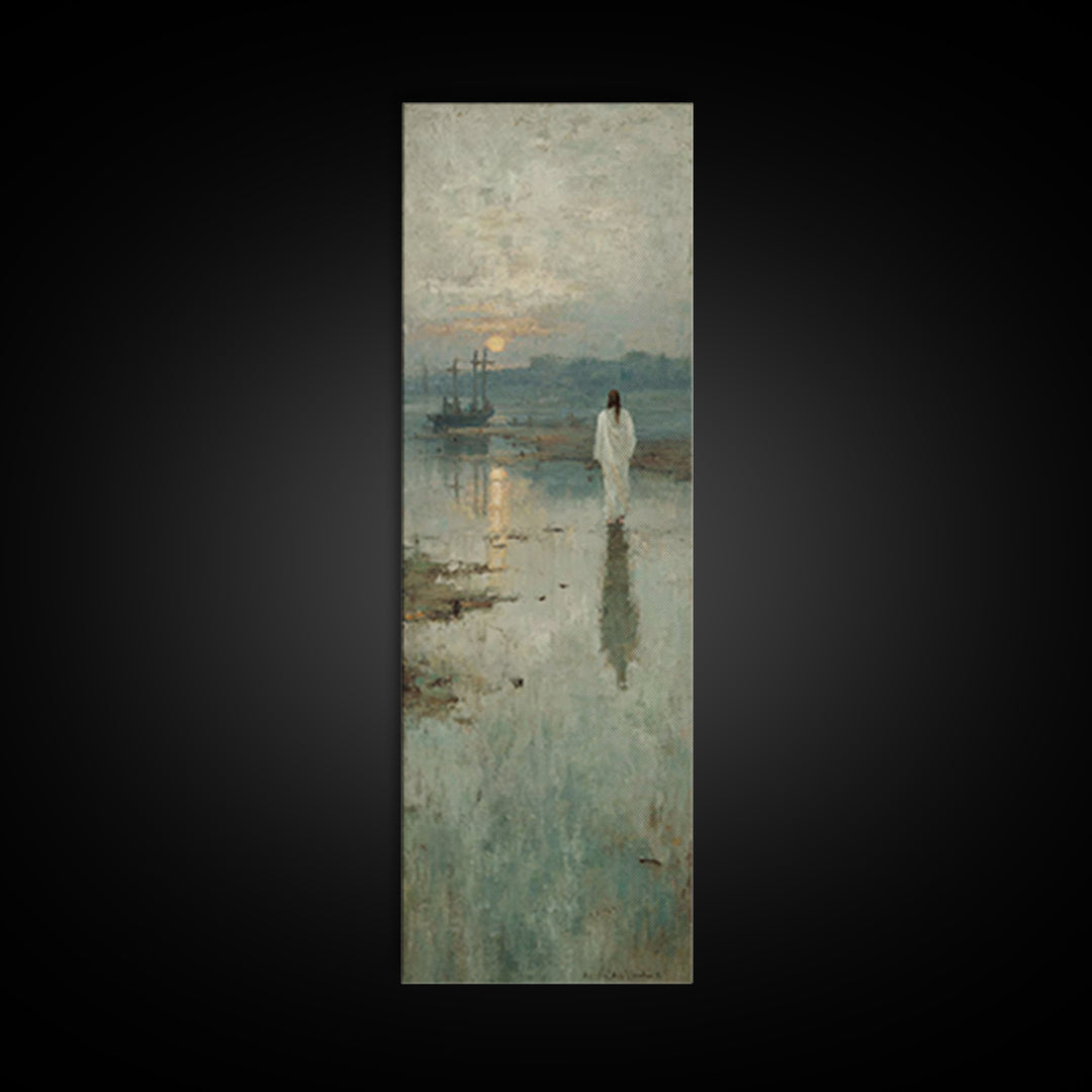 Harbor Of Peace – Framed Canvas Print – Narrow Art – Christian Art – Christian Wall Art – Christian Art Canvas – Jesus Painting