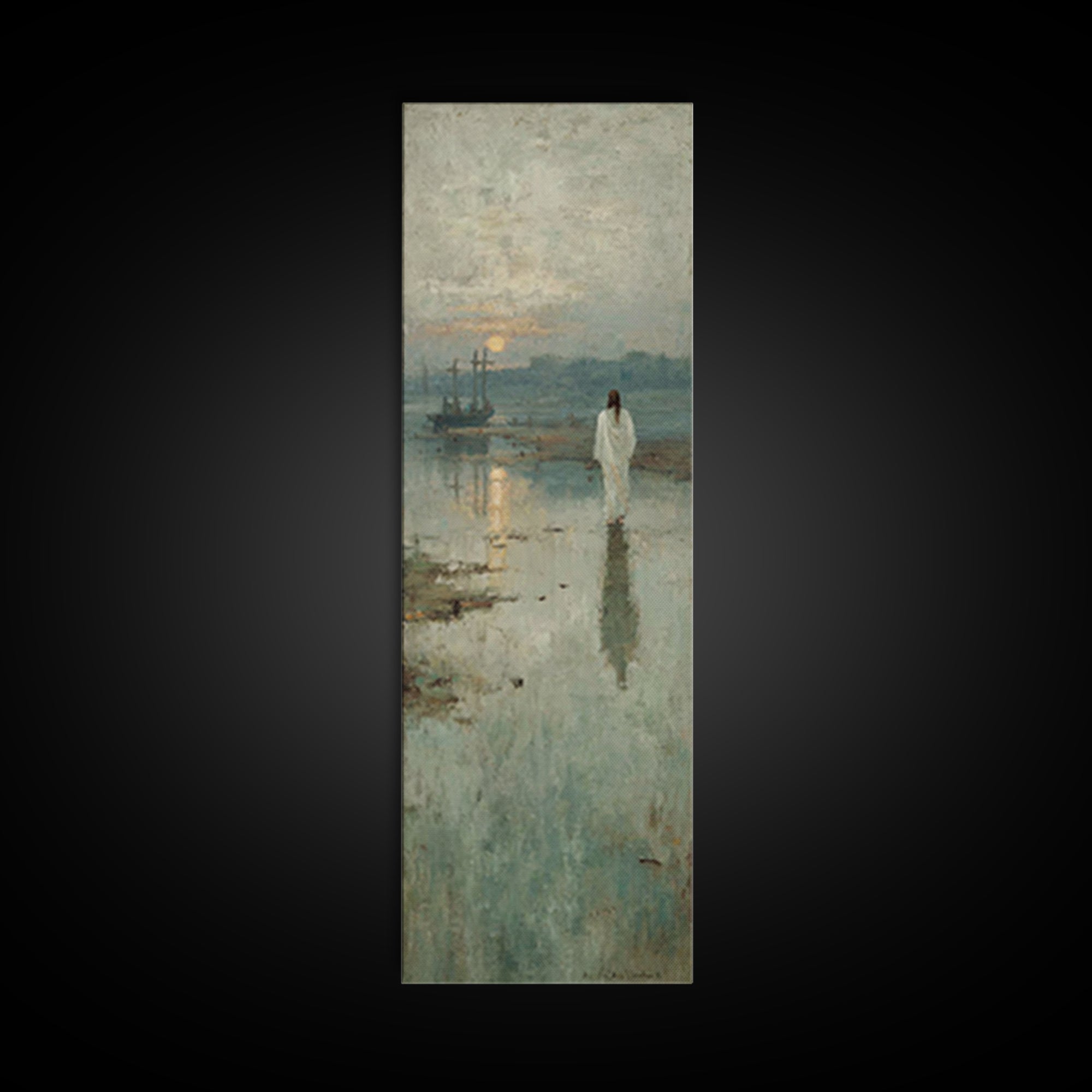 Harbor Of Peace – Framed Canvas Print – Narrow Art – Christian Art – Christian Wall Art – Christian Art Canvas – Jesus Painting