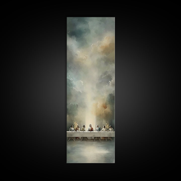 Last Supper Stillness – Framed Canvas Print – Christian Art – Jesus Painting Canvas – Christian Wall Art – Skinny Art – Christian Christmas