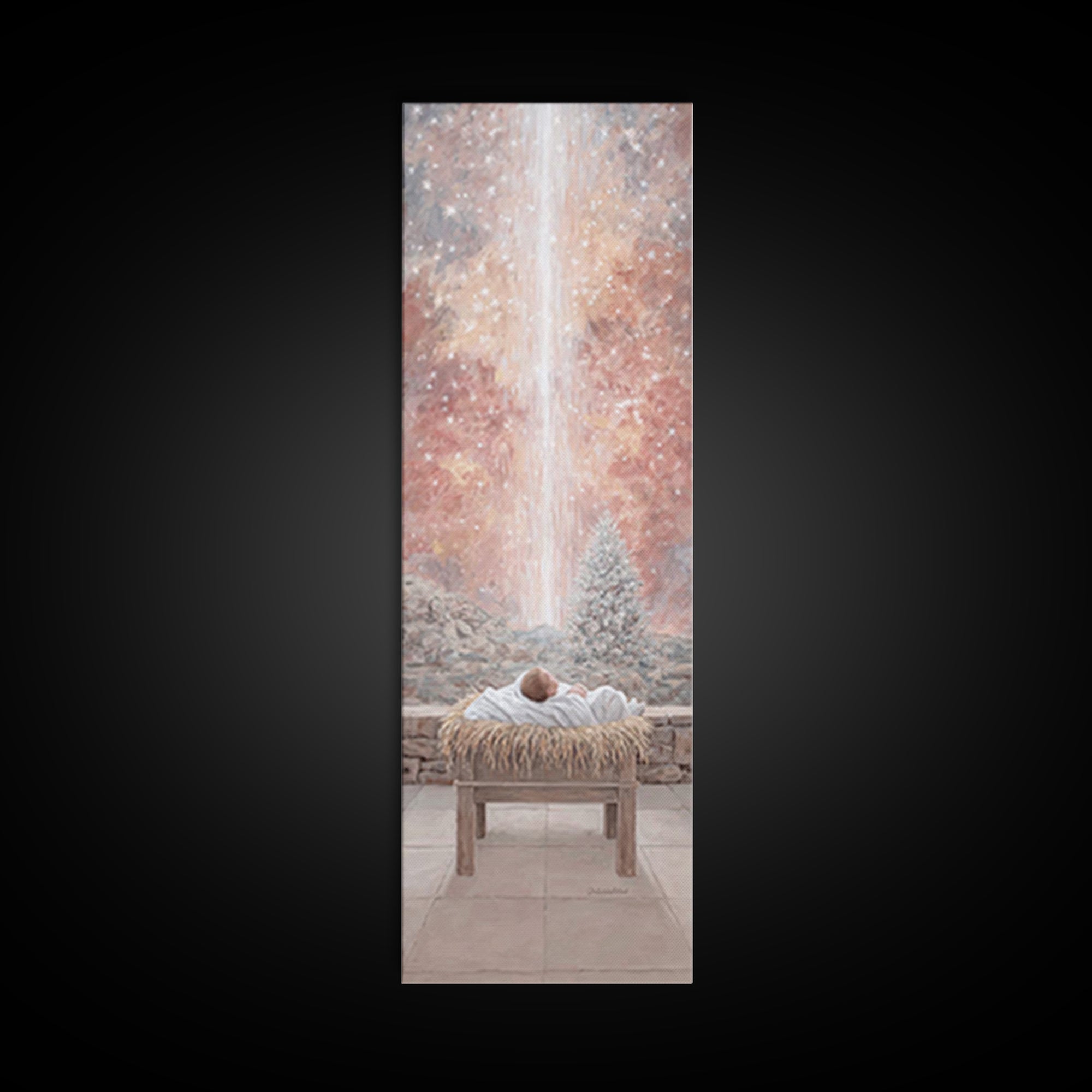 Glory Advent Dawn – Framed Canvas Print – Christian Art Canvas – Christian Christmas Art – Jesus Painting – Tall Narrow Wall Art – Christia