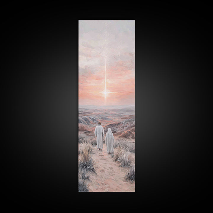 Desert Star Journey – Framed Canvas Print – Christian Wall Art – Christian Art Canvas – Christmas Art – Narrow Art – Christian Gift Ideas
