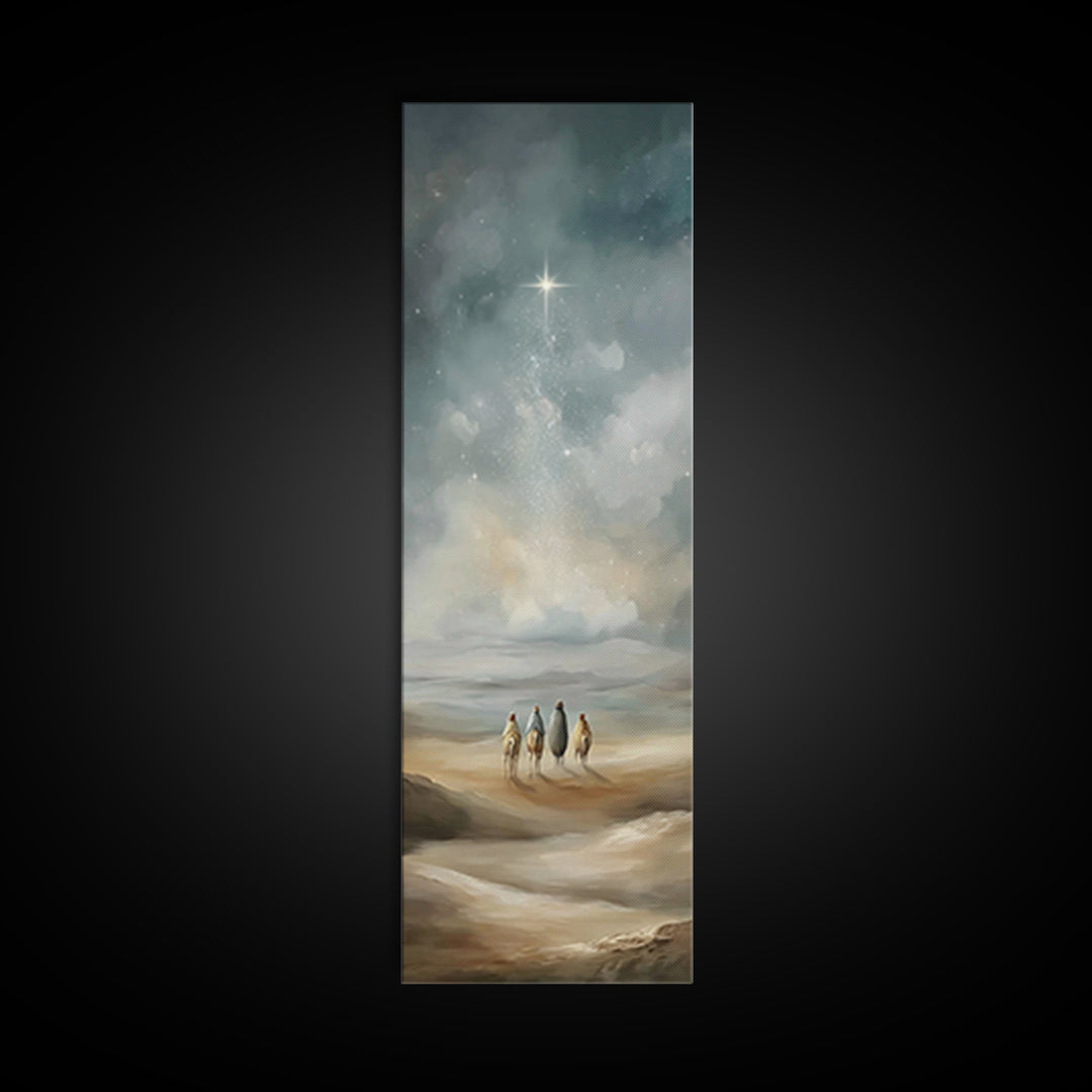 Guiding Light Voyage – Framed Canvas Print – Christian Art Canvas – Christmas Art – Christian Wall Art – Narrow Art – Christian Gift