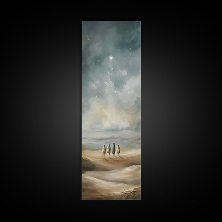 Guiding Light Voyage – Framed Canvas Print – Christian Art Canvas – Christmas Art – Christian Wall Art – Narrow Art – Christian Gift