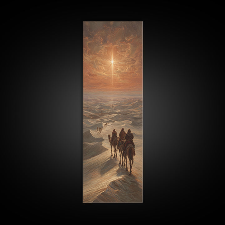 Distant Bethlehem Trail – Framed Canvas Print – Christian Wall Art – Christmas Art – Christian Art Canvas – Skinny Art – Christian Decorati