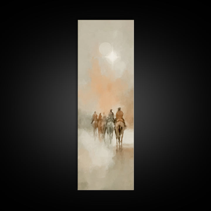 Holy Light Caravan – Framed Canvas Print – Tall Skinny Art Print – Christian Art Canvas – Christian Christmas Art – Jesus Painting – Christ