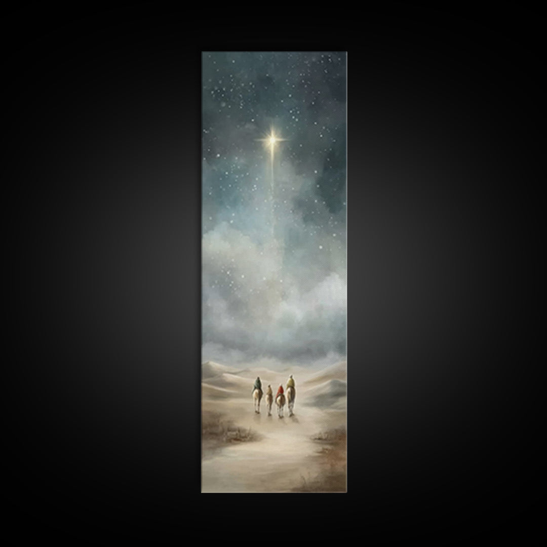 Bethlehem Journey – Framed Canvas Print – Skinny Art – Christian Art Print – Christian Wall Art – Christmas Art – Jesus Painting – Christia