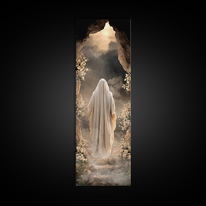 Holy Cave Dawn – Framed Canvas Print – Tall Skinny Art Print – Christian Art – Jesus Painting – Christian Art Canvas – Christian Wall Art –