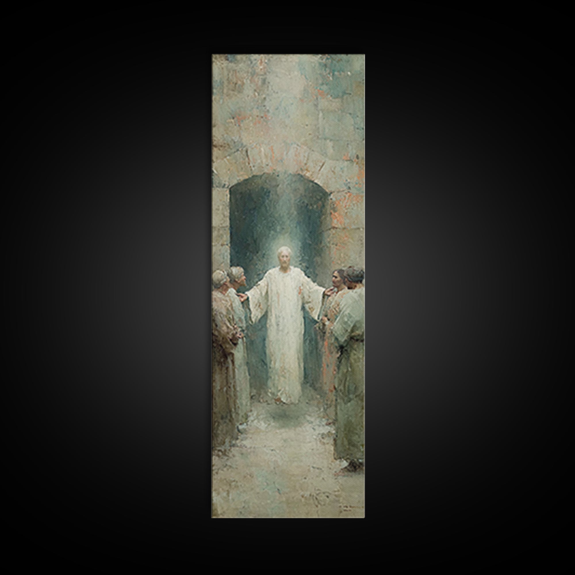 Risen In Glory – Framed Canvas Print – Tall Narrow Wall Art – Christian Art Canvas – Jesus Painting – Christian Art Print – Christian Wall