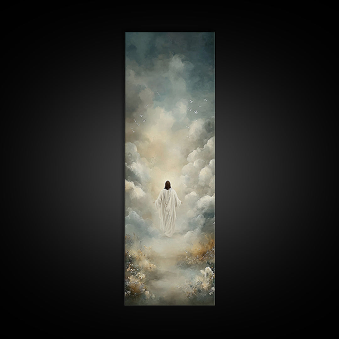 Ascension Of Peace | Framed Canvas Print | Tall Skinny Art Print | Christian Art Canvas | Jesus Painting | Christian Wall Art | Christian A
