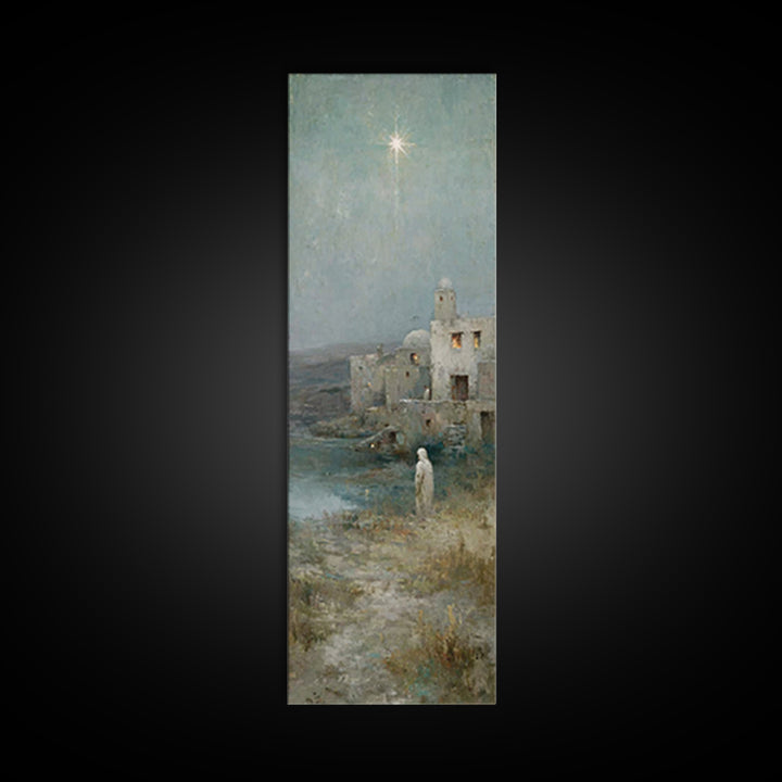 Star Of Salvation | Framed Canvas Print | Skinny Art | Christian Christmas Art | Christian Art Canvas | Christian Art | Christmas Wall Art