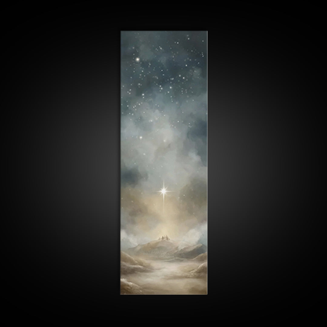 Holy Star Promise – Framed Canvas Print – Tall Skinny Art Print – Christian Art – Christian Art Canvas – Christmas Wall Art – Christian Chr