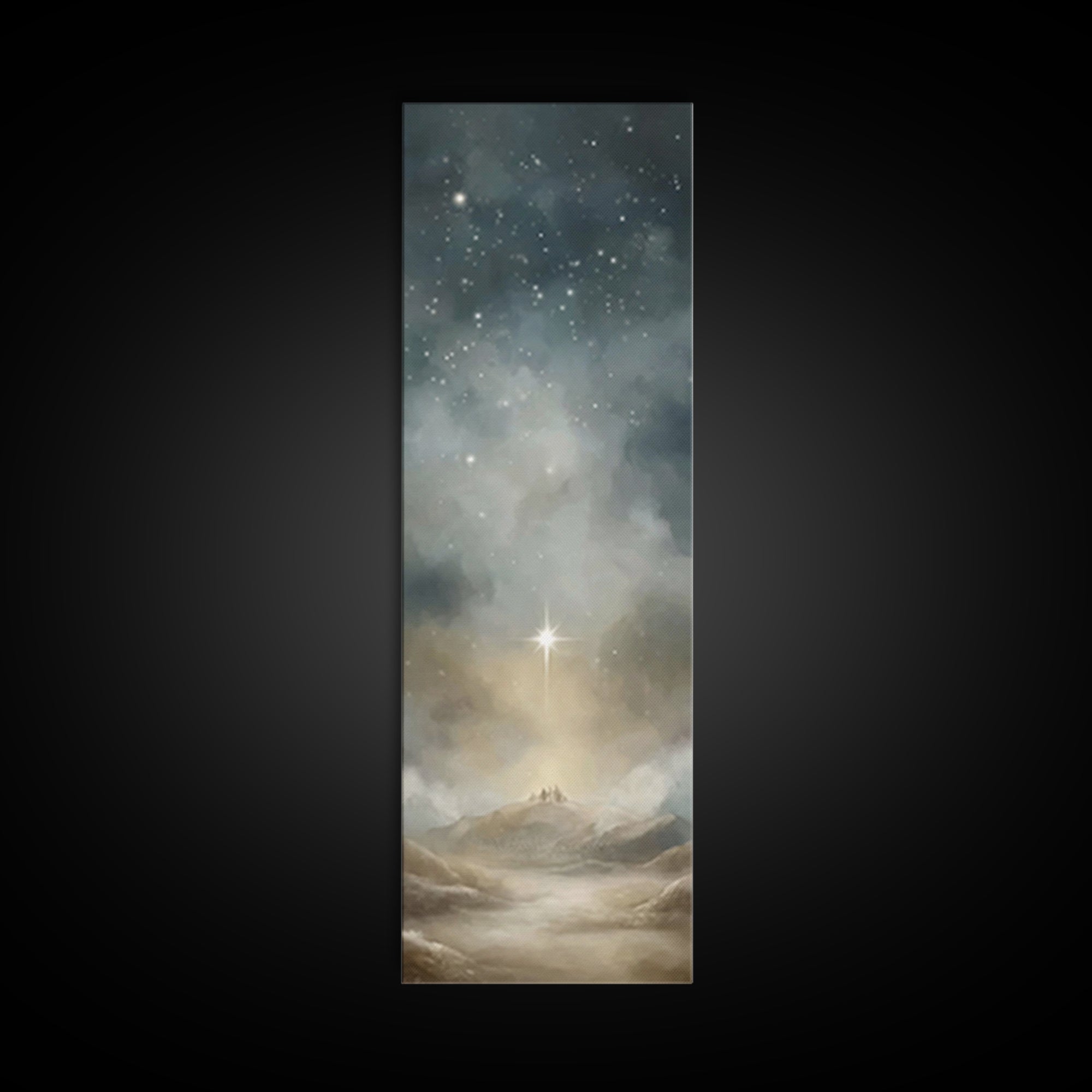 Holy Star Promise – Framed Canvas Print – Tall Skinny Art Print – Christian Art – Christian Art Canvas – Christmas Wall Art – Christian Chr