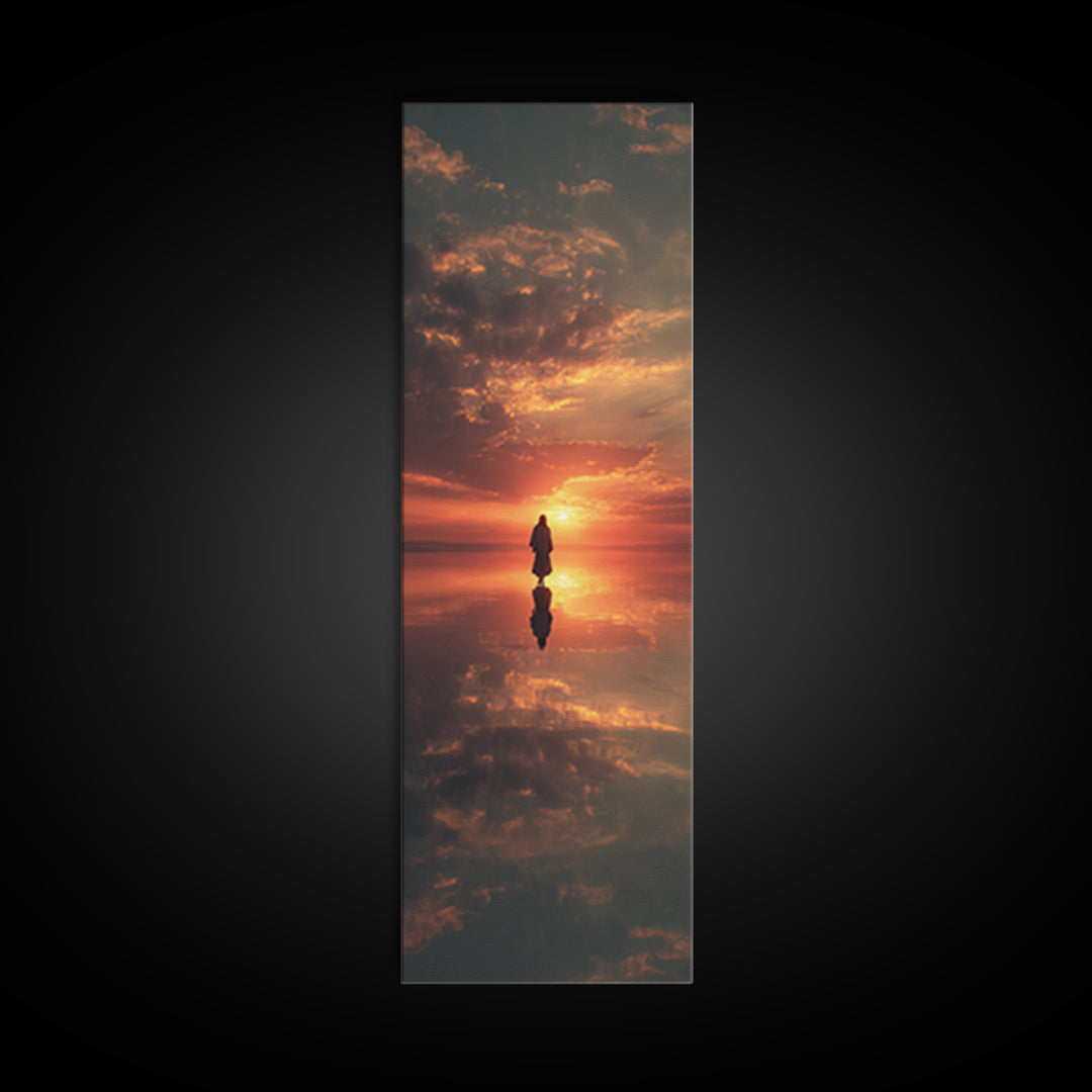 Radiant Evening Hope – Framed Canvas Print – Tall Skinny Art Print – Christian Art Canvas – Christian Wall Art – Jesus Painting – Large Chr