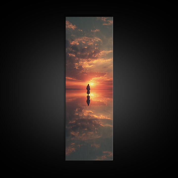 Radiant Evening Hope – Framed Canvas Print – Tall Skinny Art Print – Christian Art Canvas – Christian Wall Art – Jesus Painting – Large Chr