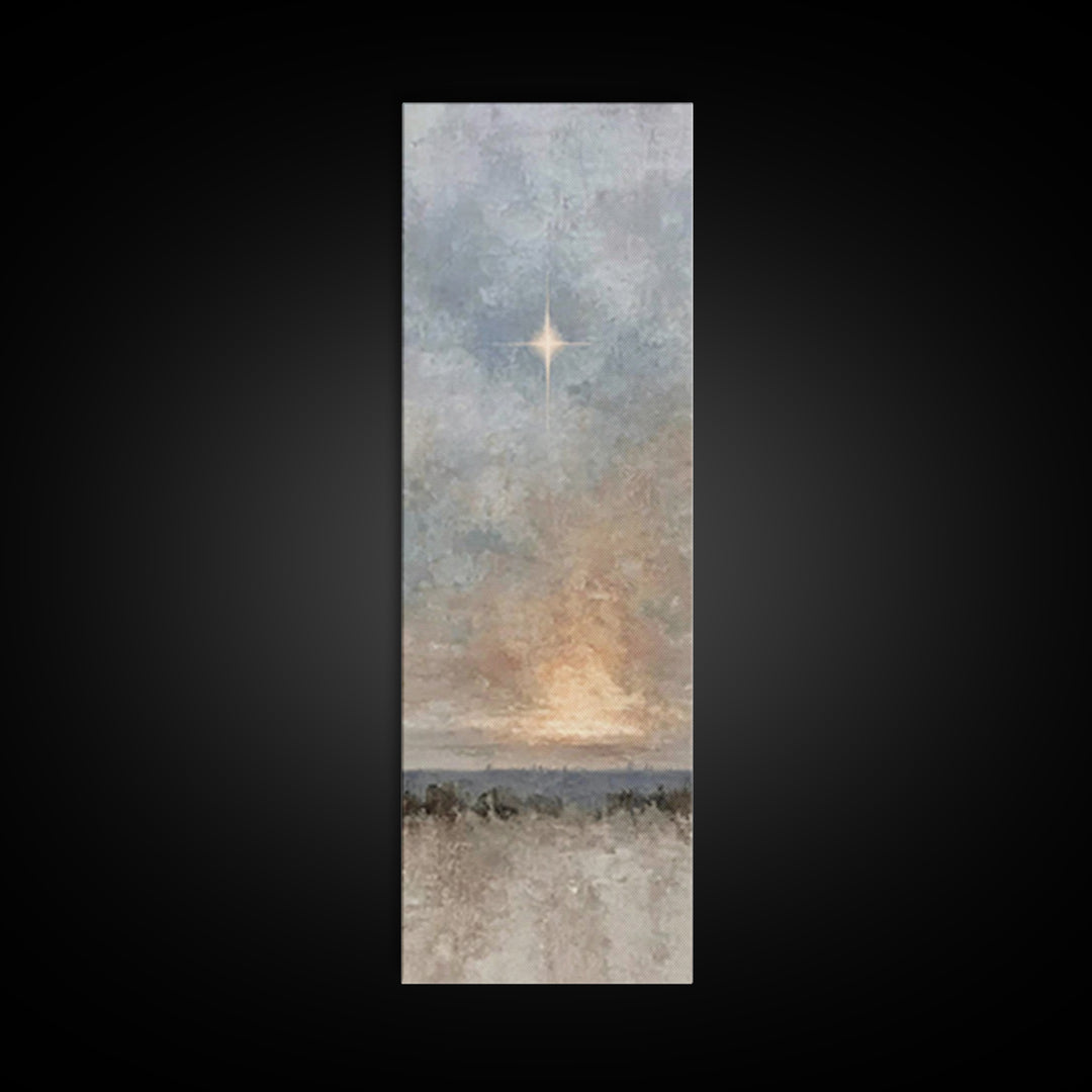 Morning Star Blessing | Framed Canvas Print | Narrow Art | Christian Art Canvas | Christian Christmas Art | Christian Art | Christmas Wall