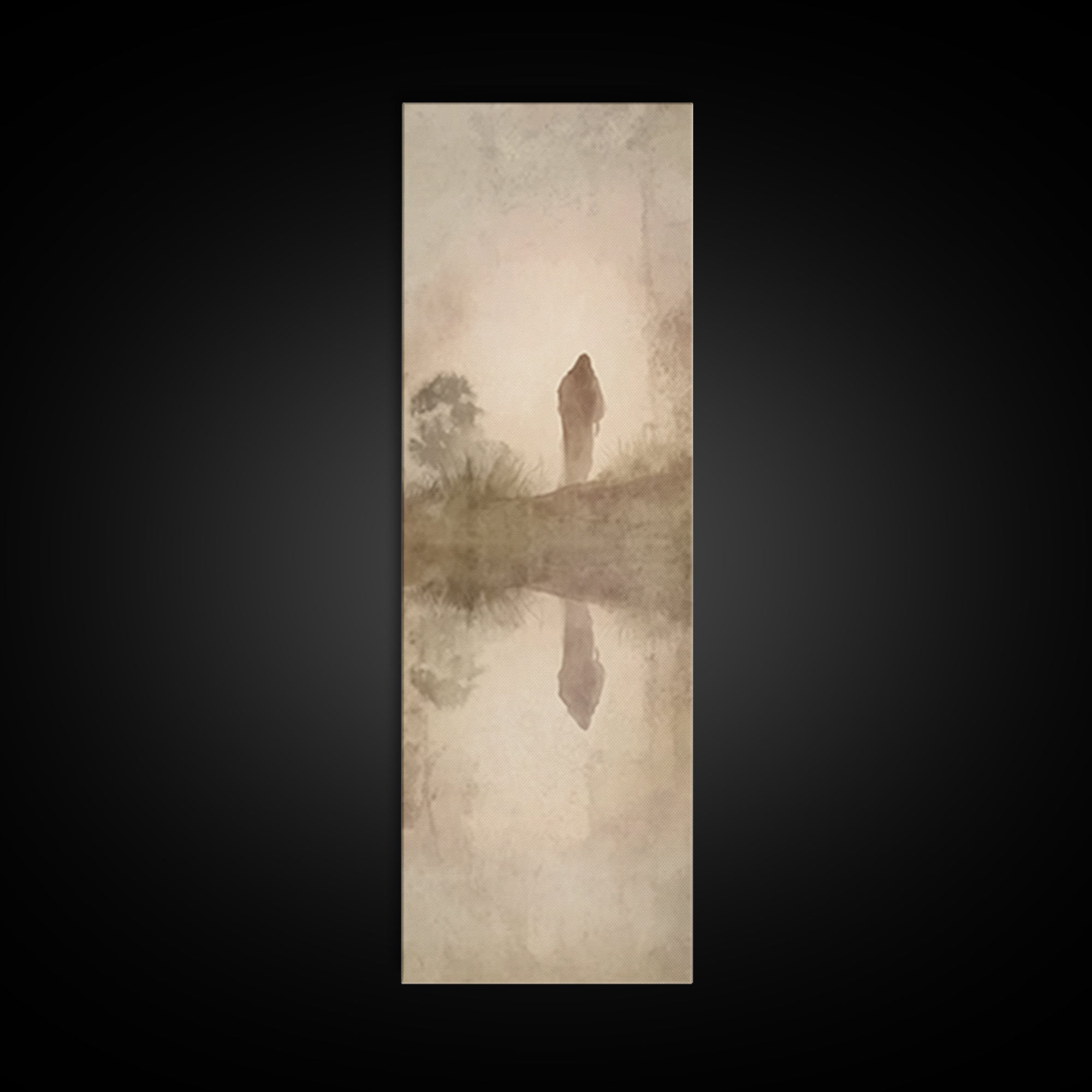 Silent Morning Savior – Framed Canvas Print – Narrow Art – Christian Wall Art – Christian Art – Jesus Painting – Modern Christian Painting