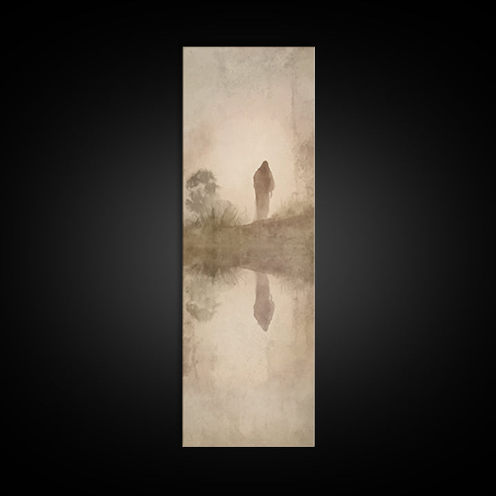Silent Morning Savior – Framed Canvas Print – Narrow Art – Christian Wall Art – Christian Art – Jesus Painting – Modern Christian Painting