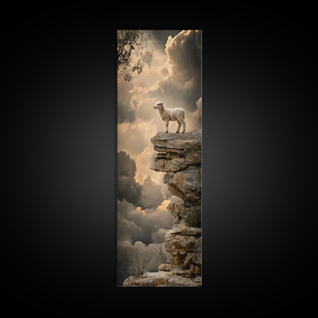 Shepherd’s Cliff Light – Framed Canvas Print – Christian Wall Art – Christian Art Canvas – Unique Christian Art – Christian Painting – Narr