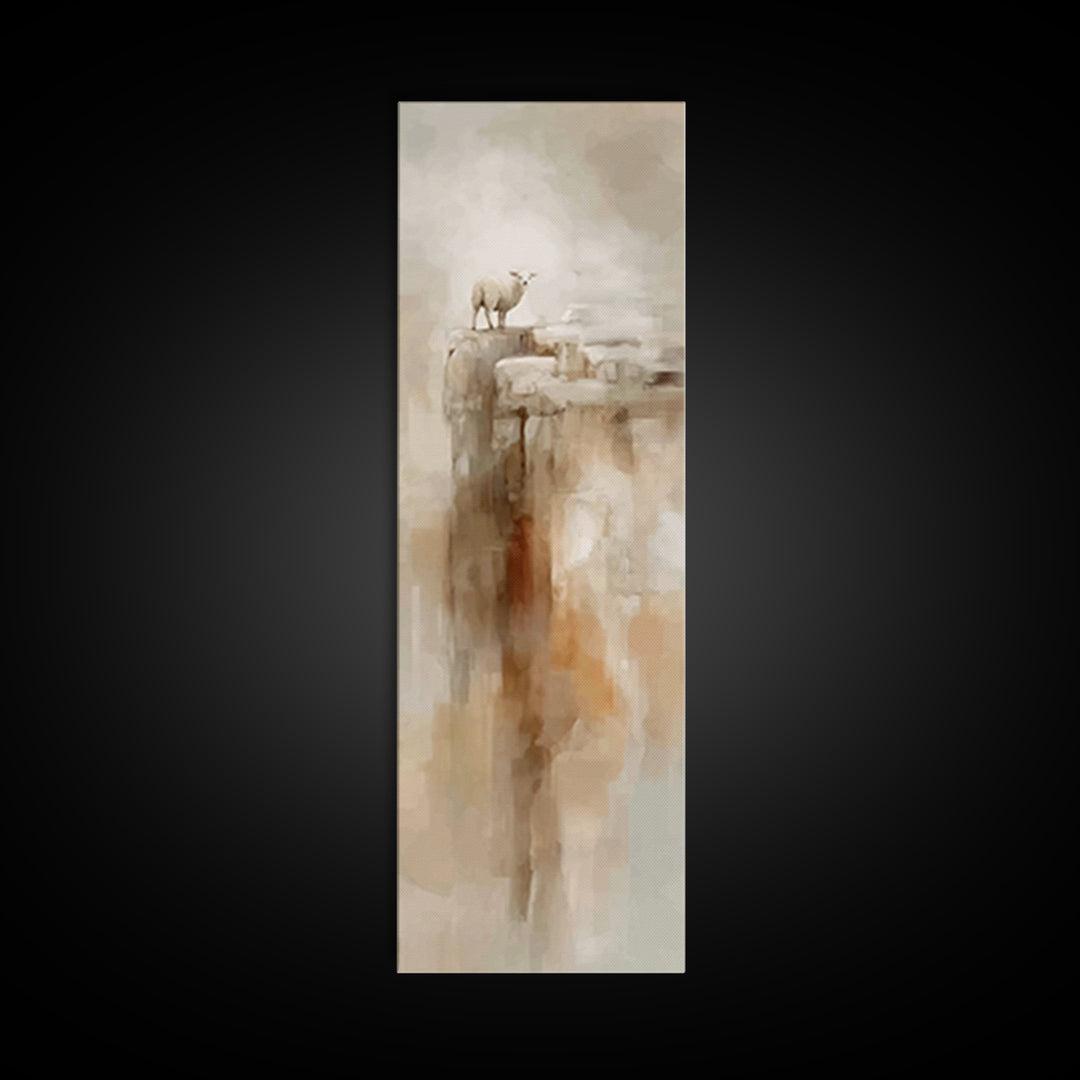 Soft Valley Lamb | Framed Canvas Print | Christian Art Canvas | Subtle Christian Art | Christian Wall Art | Christian Painting | Skinny Art