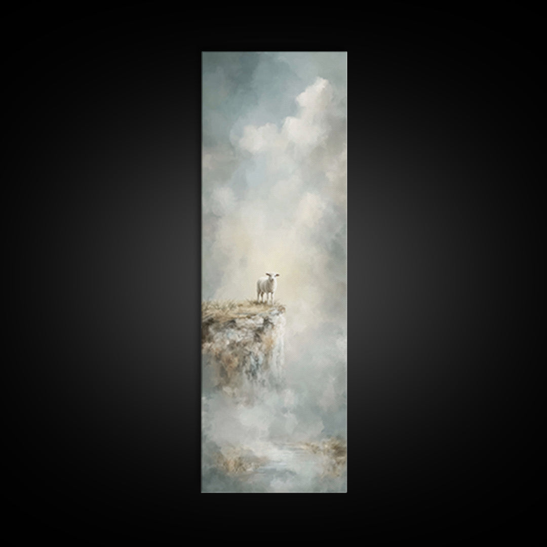Heaven’s Quiet Watch – Framed Canvas Print – Christian Art – Christian Wall Art – Christian Art Canvas – Modern Christian Art – Tall Narrow