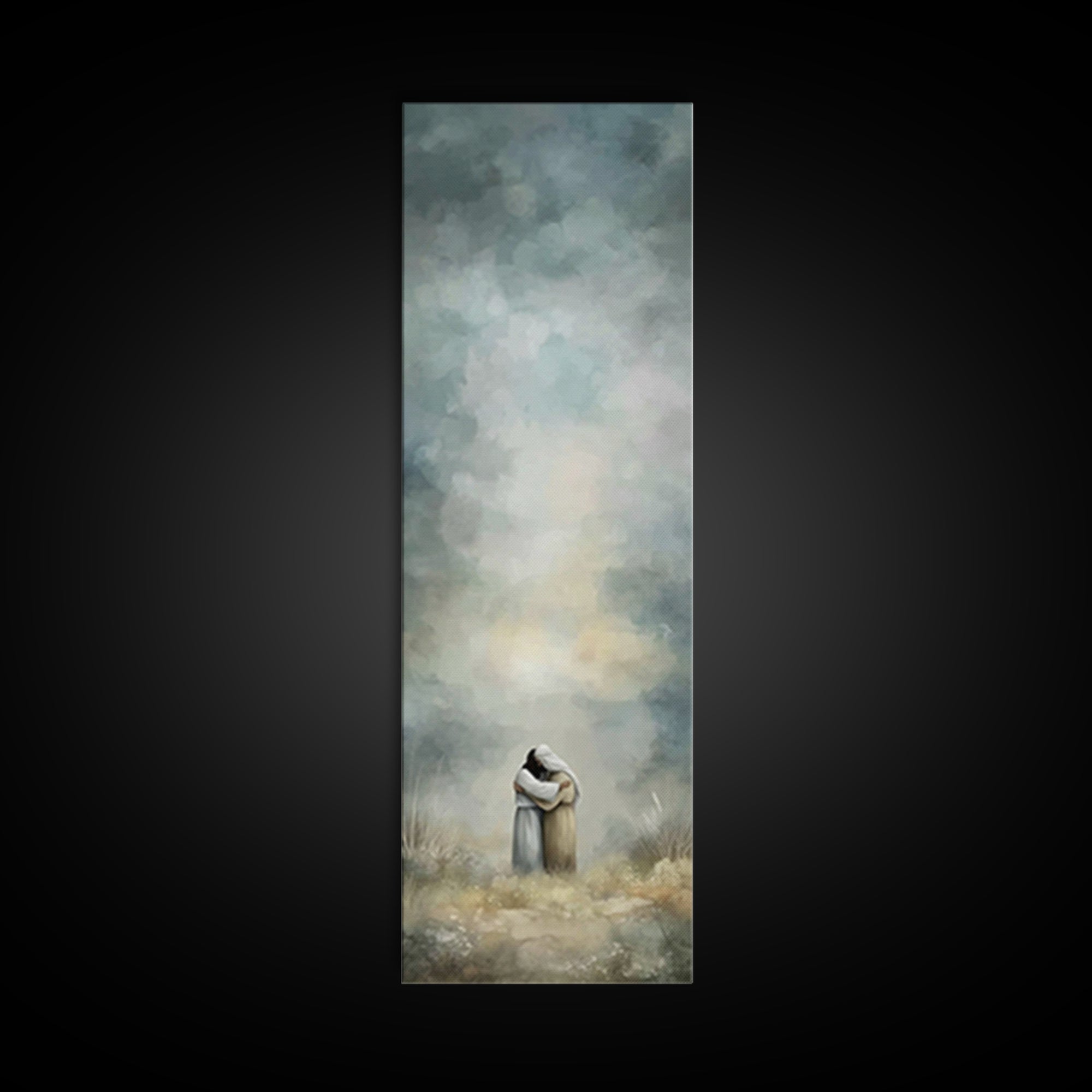 Embrace of Grace | Framed Canvas Print | Christian Wall Art | Christian Art Canvas | Christian Painting | Subtle Christian Art | Narrow Art