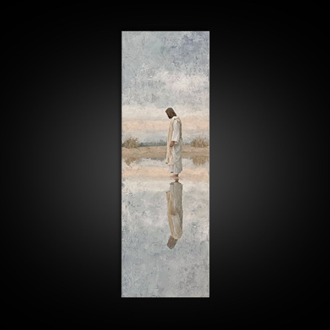 Spirit Of The Mountain – Framed Canvas Print – Tall Narrow Wall Art – Christian Art Canvas – Christian Wall Art – Abstract Christian Art –